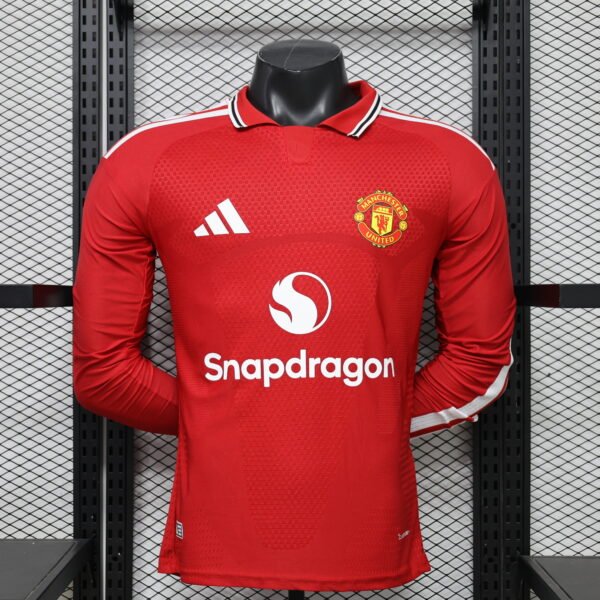2026/27 Manchester United Home Jersey Player Version Long Sleeve